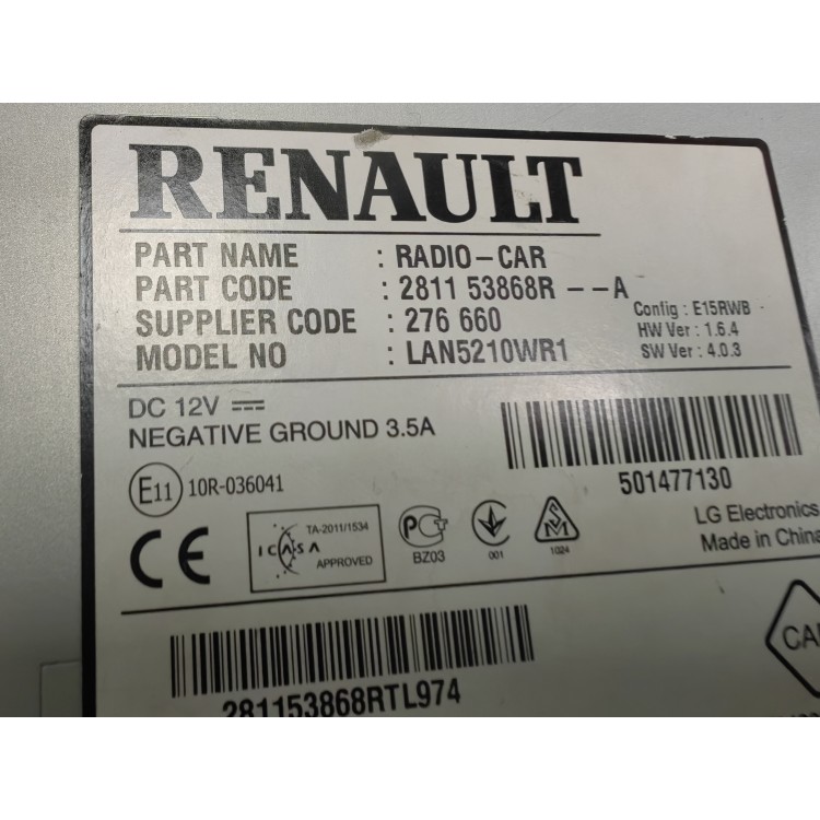 Οθόνη GPS Renault Clio 4 281153868R