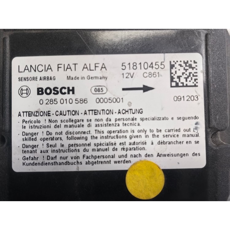 Fiat Doblo 2009-2015 1.3 16V Εγκέφαλος Αερόσακων 0285010586