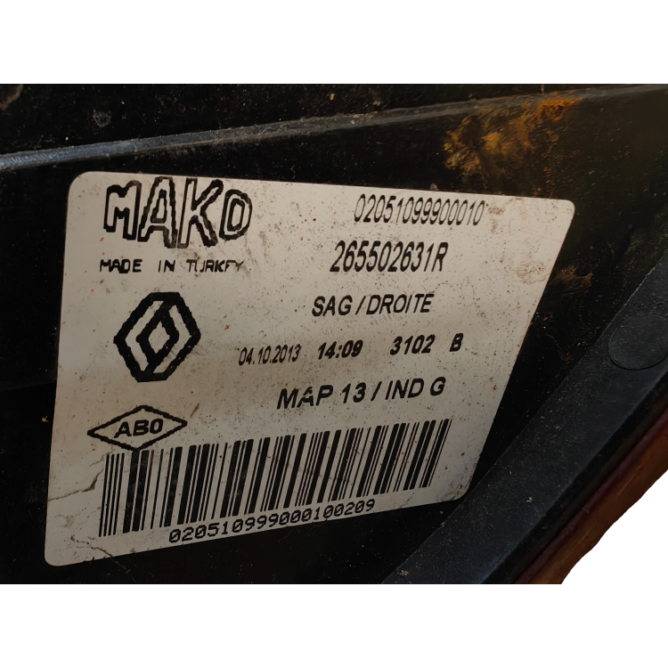Renault Clio 4 Πίσω Έξω Δεξί Φανάρι