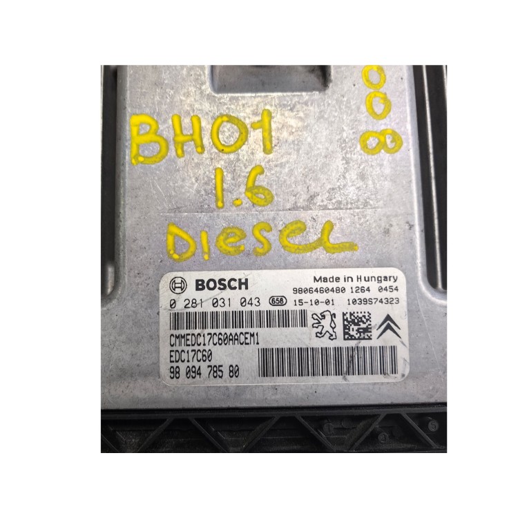 Peugeot/Citroen 1.6 HDI BH01 Εγκέφαλος Μηχανής 9809478580 OEM